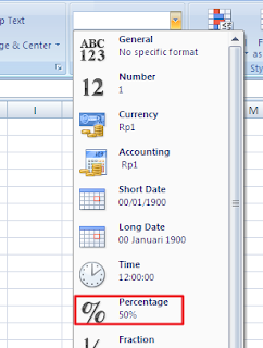 Cara mengubah angka ke persentase dalam Excel